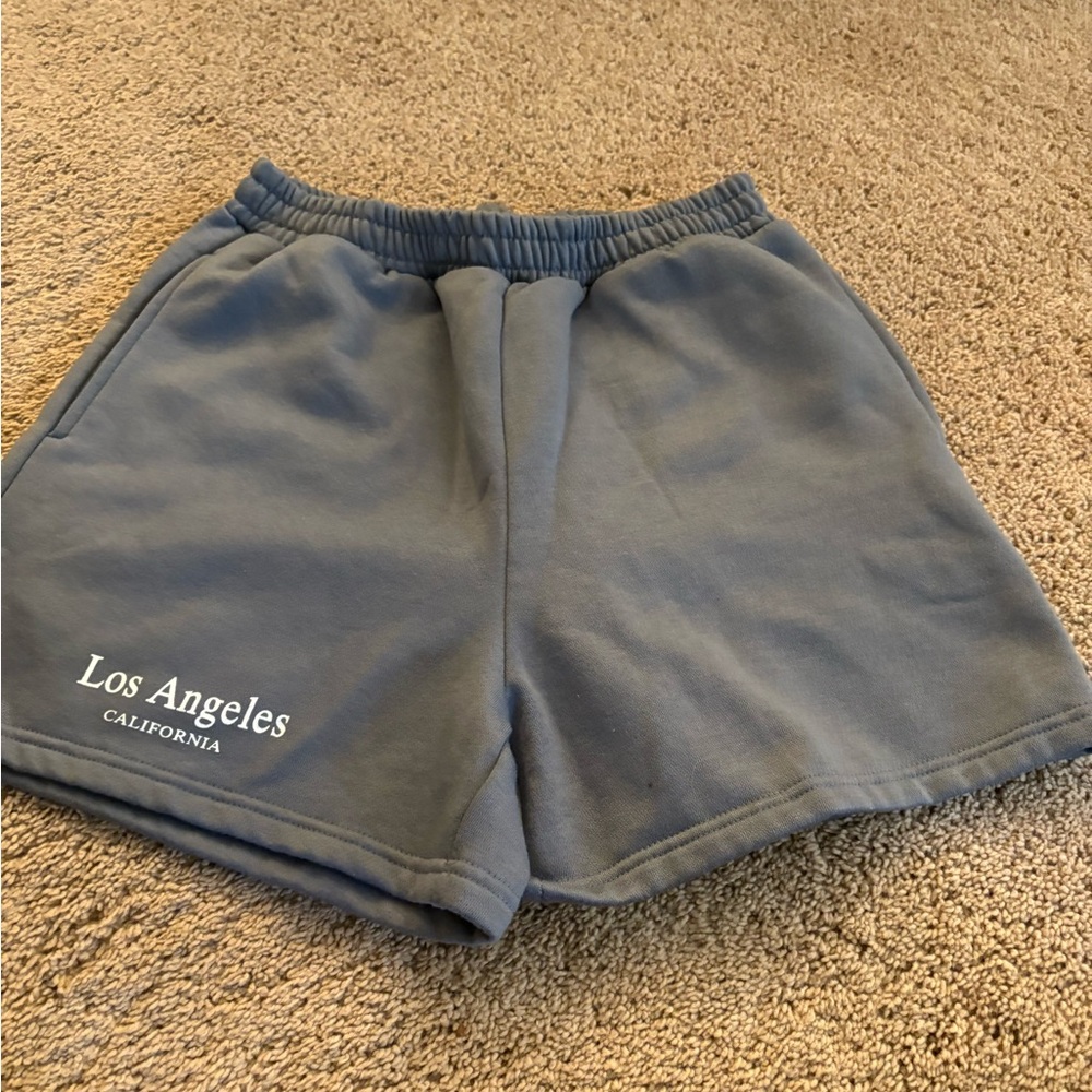 SHEIN Gray Athletic Shorts with Los Angeles Design
